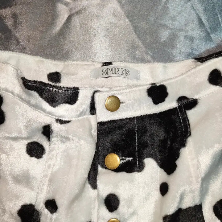 [BUNJANG] Y2K SPINNS Cow Pattern Mini Skirt / [중고/택포]Y2K 키치 갸루 카우패턴 SPINNS 퍼 미니스커트