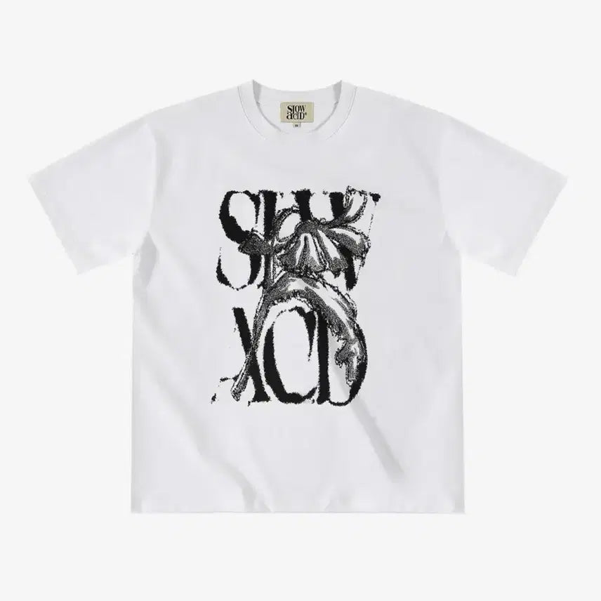 [BUNJANG] Slow Acid Rusty Logo T-shirt - White / L 슬로우애시드 러스티 로고 반팔 티셔츠 화이트