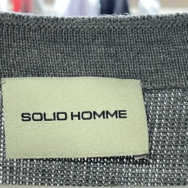 [BUNJANG] Solid Homme Gray Patch Sweatshirt (Size 110) / 솔리드옴므 그레이 니트 패치 맨투맨 사이즈(110)