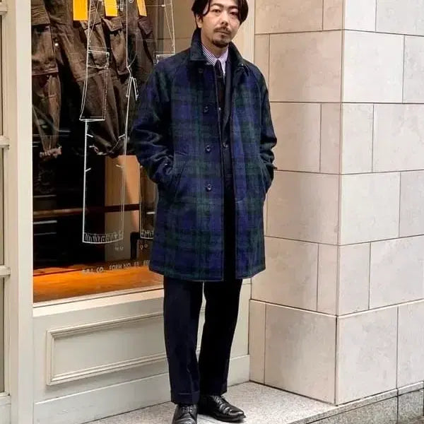 [BUNJANG] Beams Plus Harris Tweed Balmacaan Coat M Black Watch / 빔즈플러스 해리스트위드 발마칸 코트 M 블랙와치