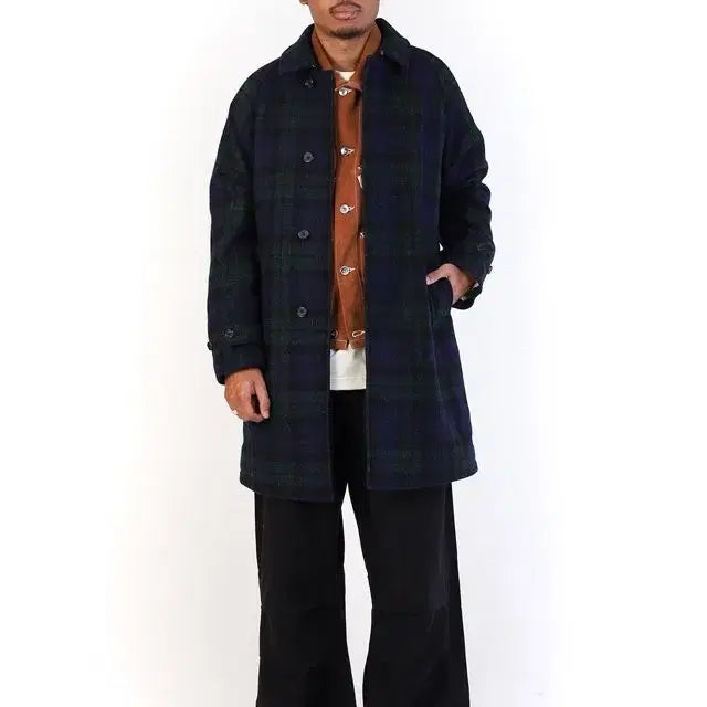 [BUNJANG] Beams Plus Harris Tweed Balmacaan Coat M Black Watch / 빔즈플러스 해리스트위드 발마칸 코트 M 블랙와치