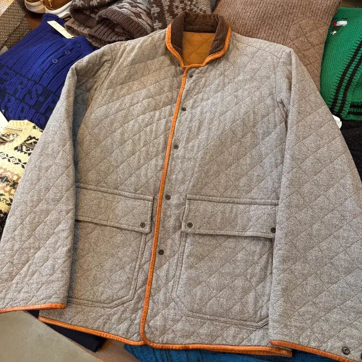 [BUNJANG] Classic Quilted Jacket / 캐피탈 소가죽 트리밍 클래식 퀄팅 자켓