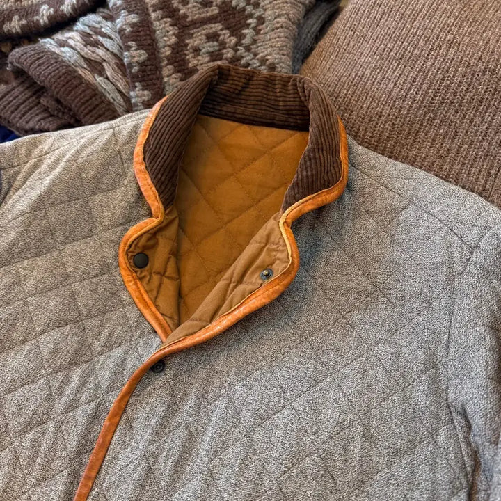[BUNJANG] Classic Quilted Jacket / 캐피탈 소가죽 트리밍 클래식 퀄팅 자켓