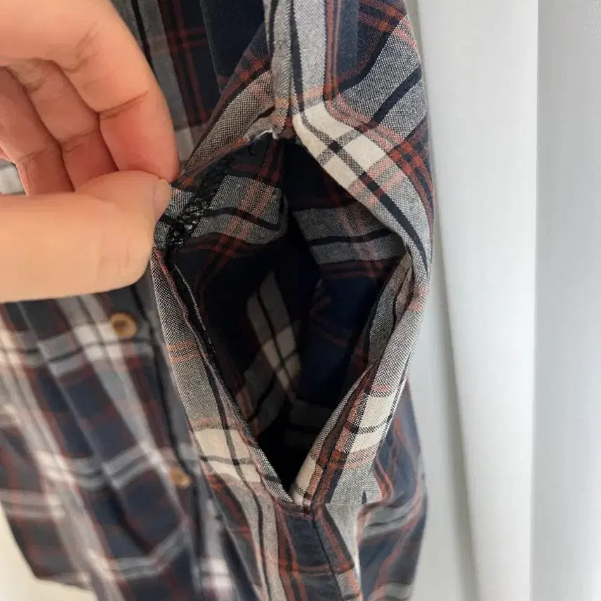 [BUNJANG] Urban Vintage Check Long Shirt / 어반빈티지 체크롱셔츠 루즈핏셔츠 네이비컬러