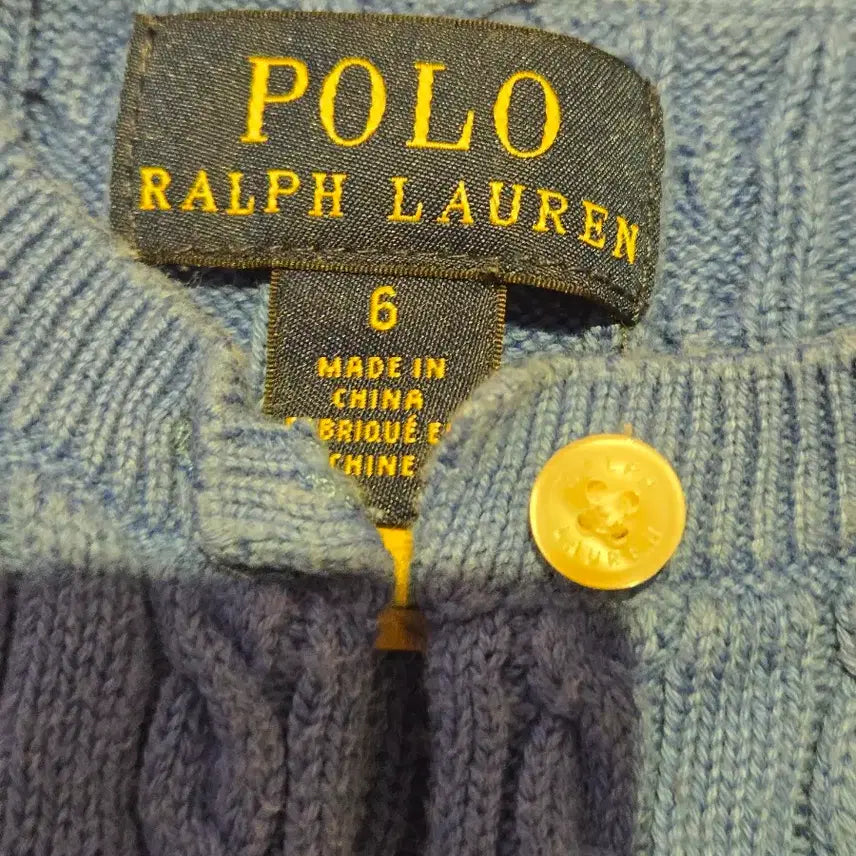[BUNJANG] Polo Ralph Lauren Cable Knit Cardigan / 폴로 랄프로렌 케이블 니트 가디건 블루