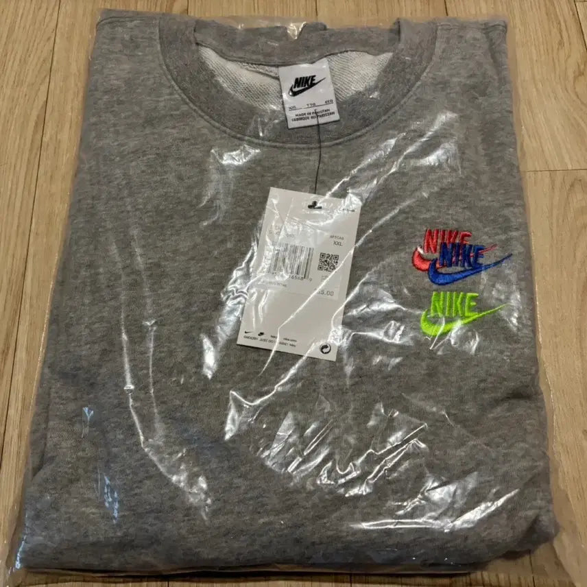 [BUNJANG] Nike NSW Double Swoosh Essential French Terry Sweatshirt / 나이키 NSW 더블스우시 에센셜 프렌치테리 맨투맨 새상품 그레이/블랙