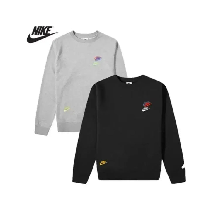 [BUNJANG] Nike NSW Double Swoosh Essential French Terry Sweatshirt / 나이키 NSW 더블스우시 에센셜 프렌치테리 맨투맨 새상품 그레이/블랙