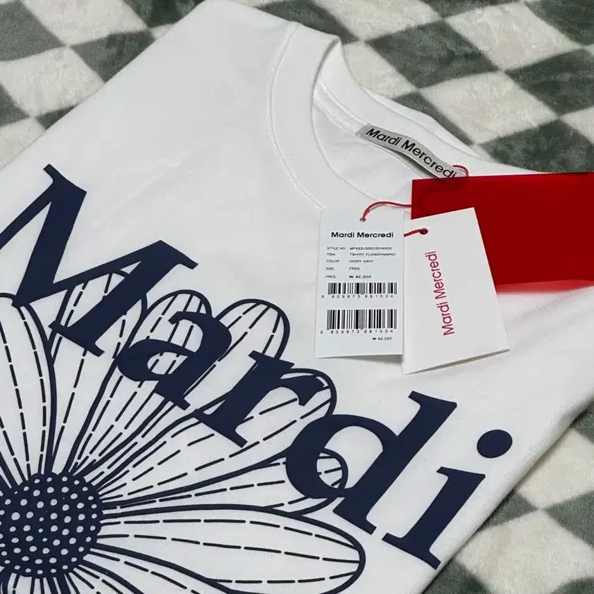 [BUNJANG] Mardi Mercredi Flower T-shirt (Ivory/Navy) / [새상품]마르디 메크르디 플라워 티셔츠 아이보리네이비