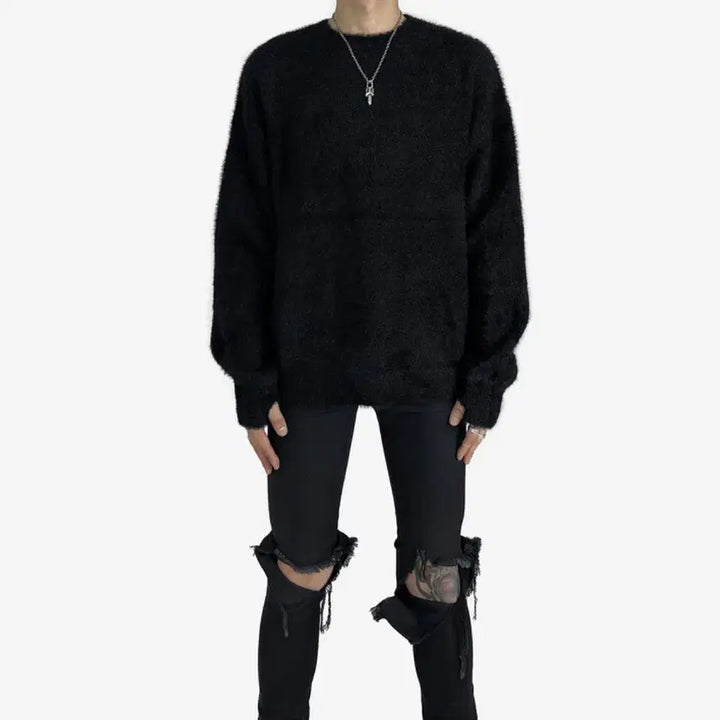 [BUNJANG] Fur Knit / 남자 루즈핏 퍼 니트 Fur Knit