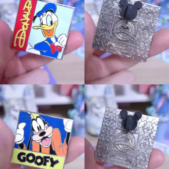 [BUNJANG] Disney Resort Square Shape Badge Set / 디즈니 리조트 정품 스퀘어 쉐입 뱃지 셋트
