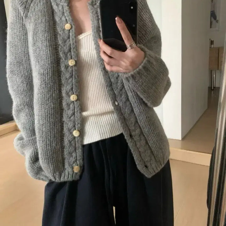 [BUNJANG] Dometek Wool Cardigan / 도매택 가디건