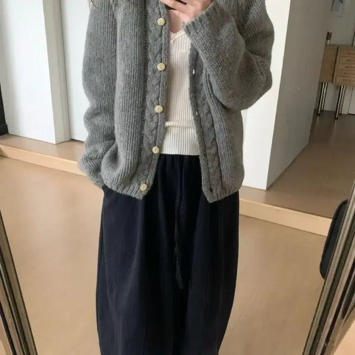 [BUNJANG] Dometek Wool Cardigan / 도매택 가디건