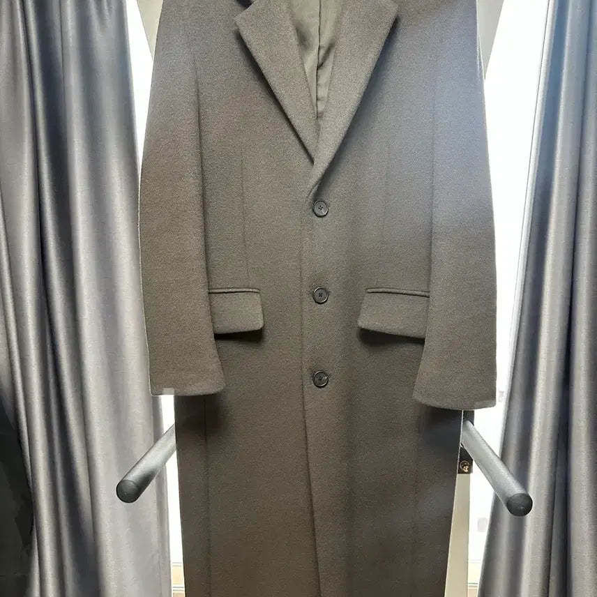 [BUNJANG] Musinsa Standard Cashmere Blend Daddy Shoulder Single Long Coat / 무탠다드 캐시미어 블렌드 대디 숄더 싱글 롱 코트
