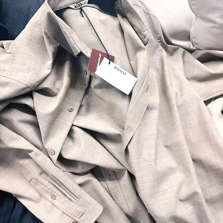 [BUNJANG] AURALEE Super Fine Tropical Wool Shirt - Light Brown (Size 5) / 25SS 오라리 슈퍼 파인 트로피컬 울 셔츠 라이트브라운 5