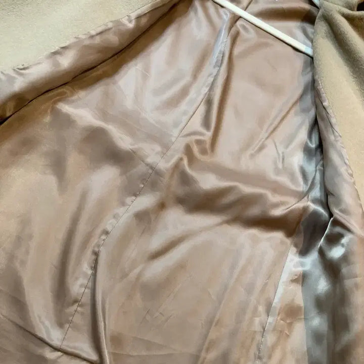 [BUNJANG] Mine Beige Leather Belt Coat / 마인 베이지 가죽벨트 코트(털 탈착가능) 택포7만원