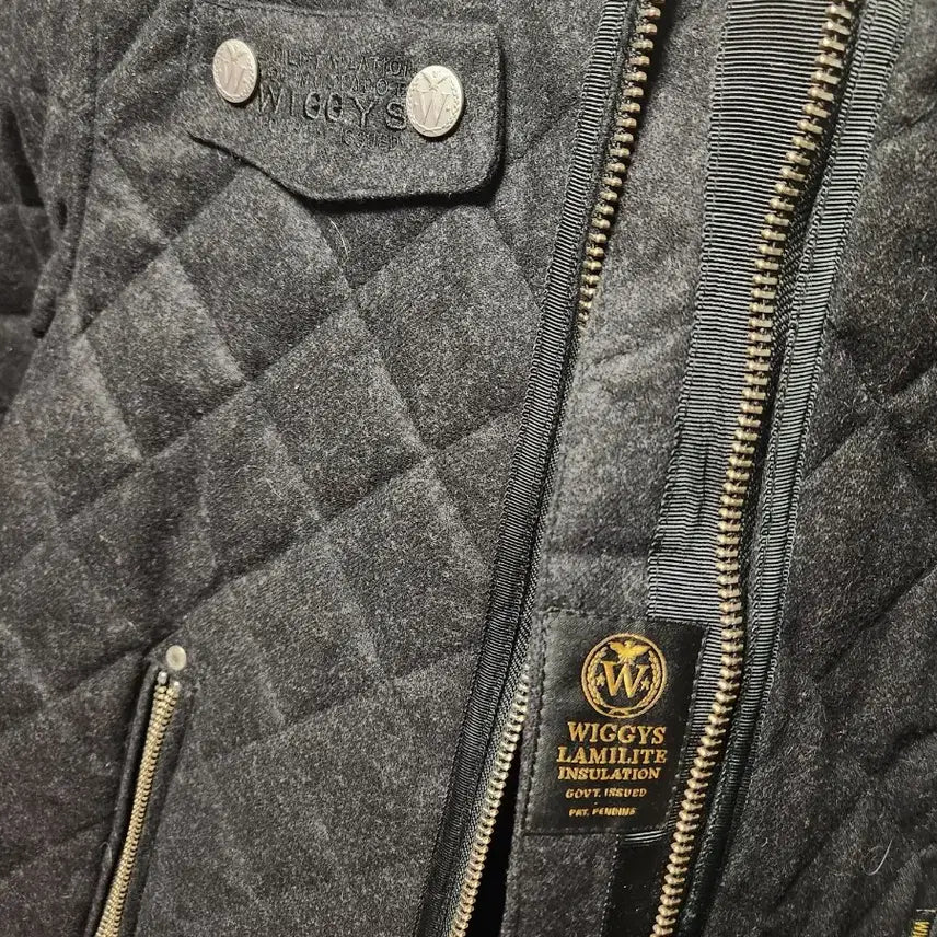 [BUNJANG] WIGGYS Quilted Bomber Jacket Dark Gray (Size M) / 위기스(WIGGYS) 퀼팅 봄버 자켓 다크 그레이 3사이즈(M정도)