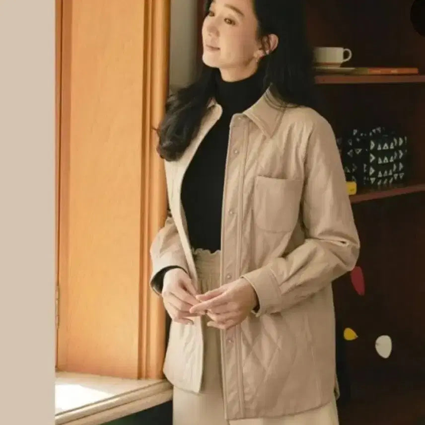 [BUNJANG] Faux Leather Padded Jumper / 인조가죽 패딩점퍼