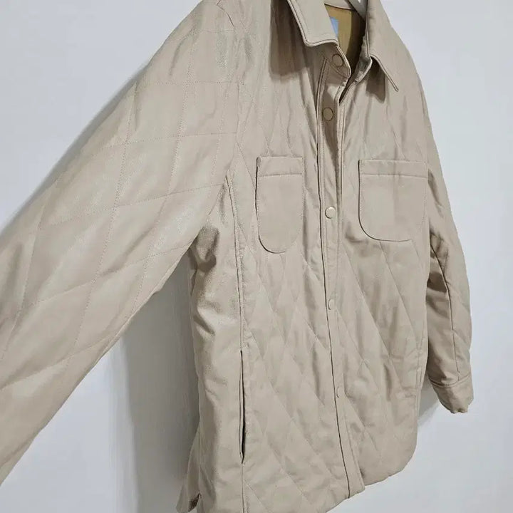 [BUNJANG] Faux Leather Padded Jumper / 인조가죽 패딩점퍼