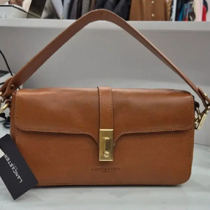 [BUNJANG] Lancaster New Genuine Cowhide Leather Shoulder Bag Brown / [새상품] 랜캐스터 정품 소가죽 숄더백 / 브라운