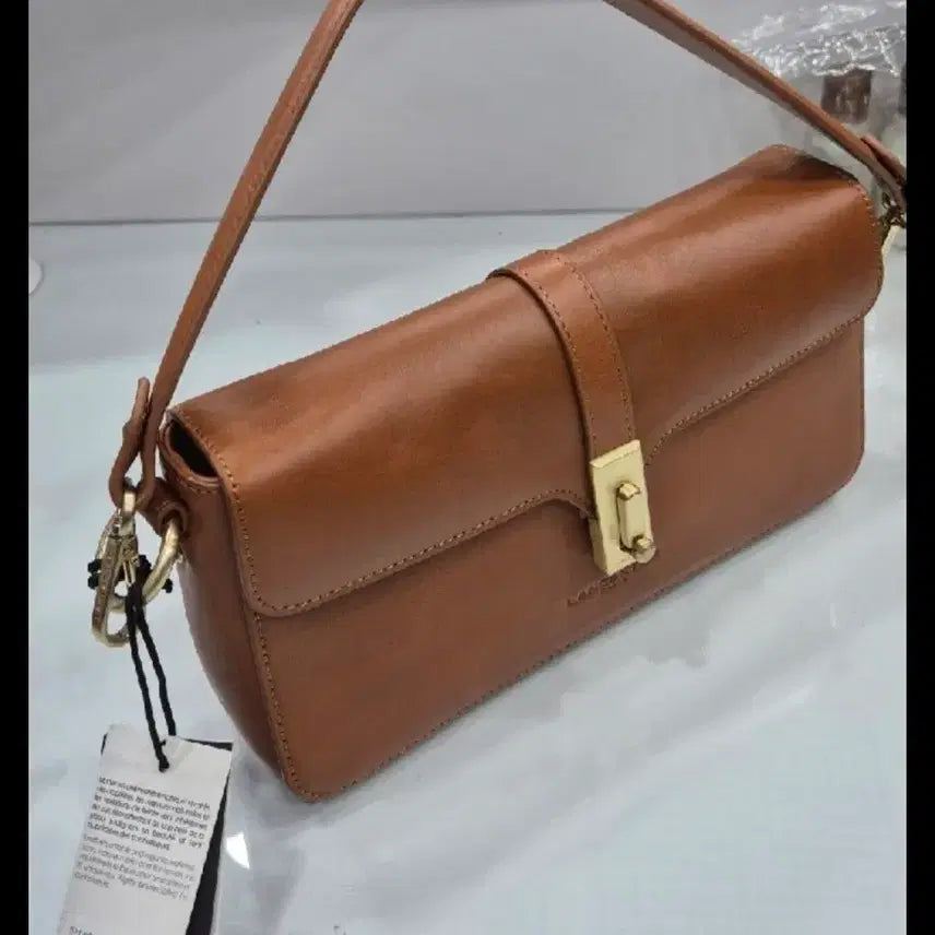 [BUNJANG] Lancaster New Genuine Cowhide Leather Shoulder Bag Brown / [새상품] 랜캐스터 정품 소가죽 숄더백 / 브라운
