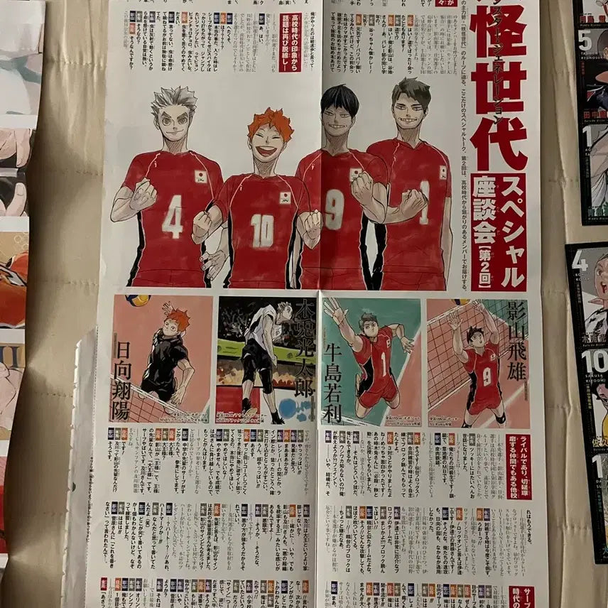 [BUNJANG] Haikyu!! National Team Interview Poster Bundle Set / 하이큐 소년점프 국대 인터뷰 포스터 / 카라스노 단체 포스터 스티커
