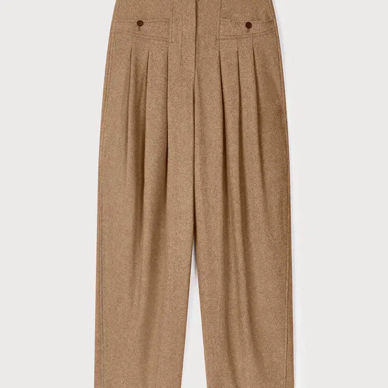 [BUNJANG] Ethos Rounded Tuck Pants Beige (Size S) / 에토스 rounded tuck pants 베이지s