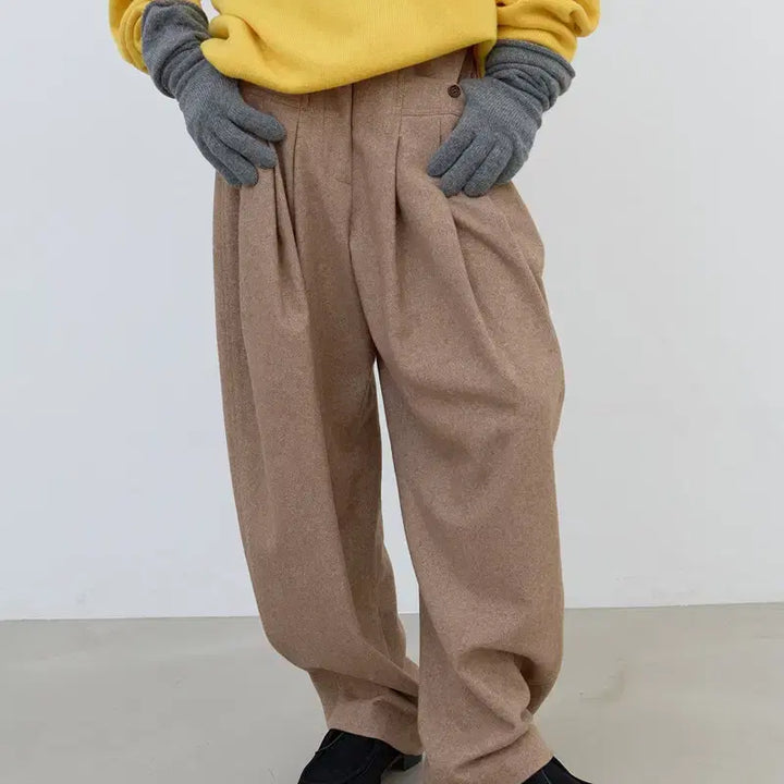 [BUNJANG] Ethos Rounded Tuck Pants Beige (Size S) / 에토스 rounded tuck pants 베이지s