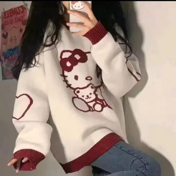 [BUNJANG] Hello Kitty Knit Sweater / 헬로키티 니트 스웨터