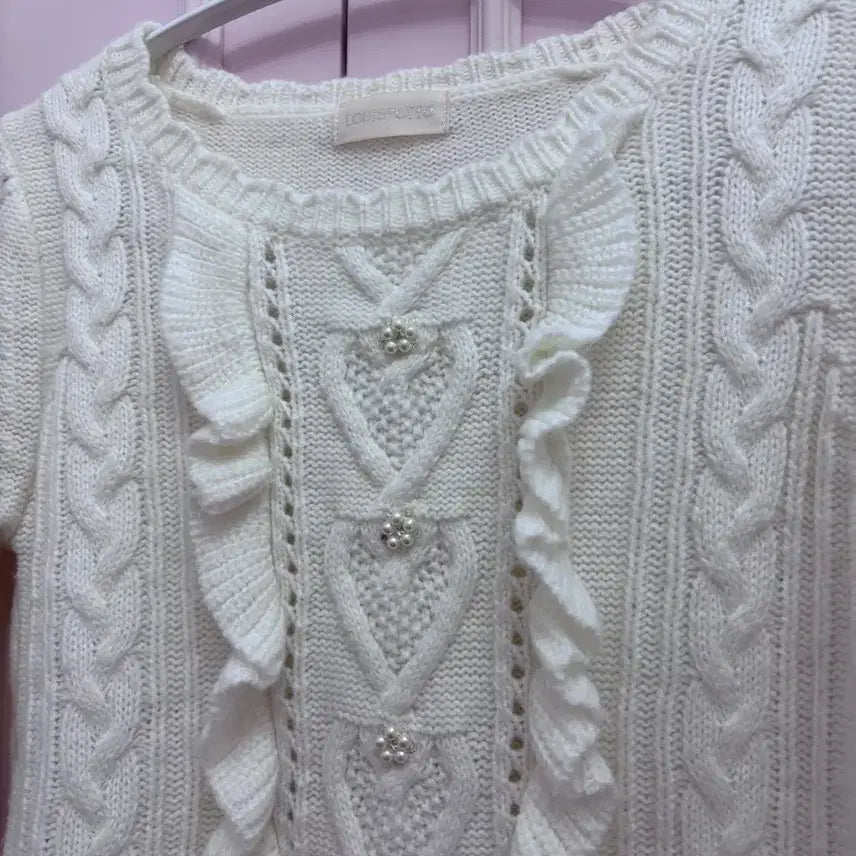 [BUNJANG] Vintage Ivory Knit Sweater / 일본빈티지) 리본 아이보리 니트