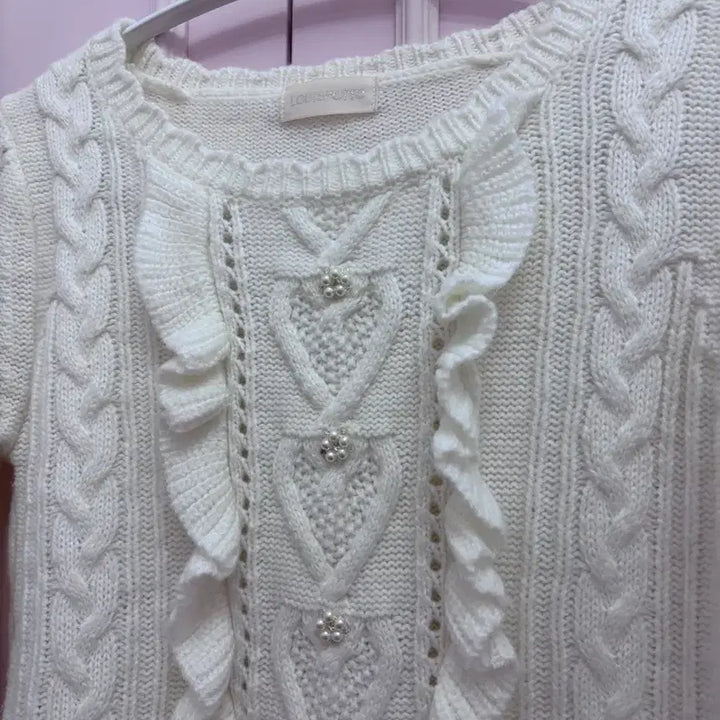 [BUNJANG] Vintage Ivory Knit Sweater / 일본빈티지) 리본 아이보리 니트