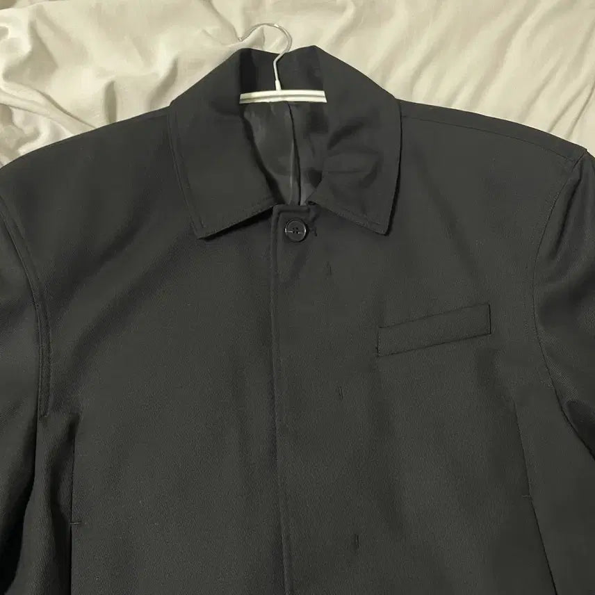 [BUNJANG] Elmood Elburton Wool Blend Jacket - Twill Black - Size 48 / 엘무드 엘버튼 울 블렌드 자켓 트윌 블랙 48사이즈(택포)