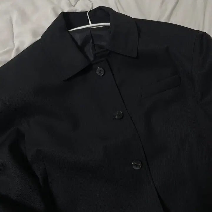 [BUNJANG] Elmood Elburton Wool Blend Jacket - Twill Black - Size 48 / 엘무드 엘버튼 울 블렌드 자켓 트윌 블랙 48사이즈(택포)