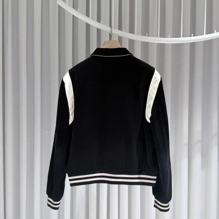 [BUNJANG] Celine Corduroy Black Teddy Varsity Jacket / ( S+ / 54 ) 셀린느 코듀로이 블랙 테디 바시티