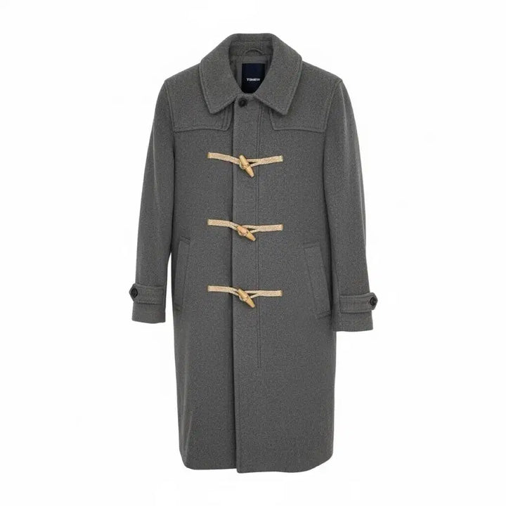 [BUNJANG] Harvard Button Long Coat Gray / [M/100~110] 하버드 떡볶이 버튼 롱코트 그레이