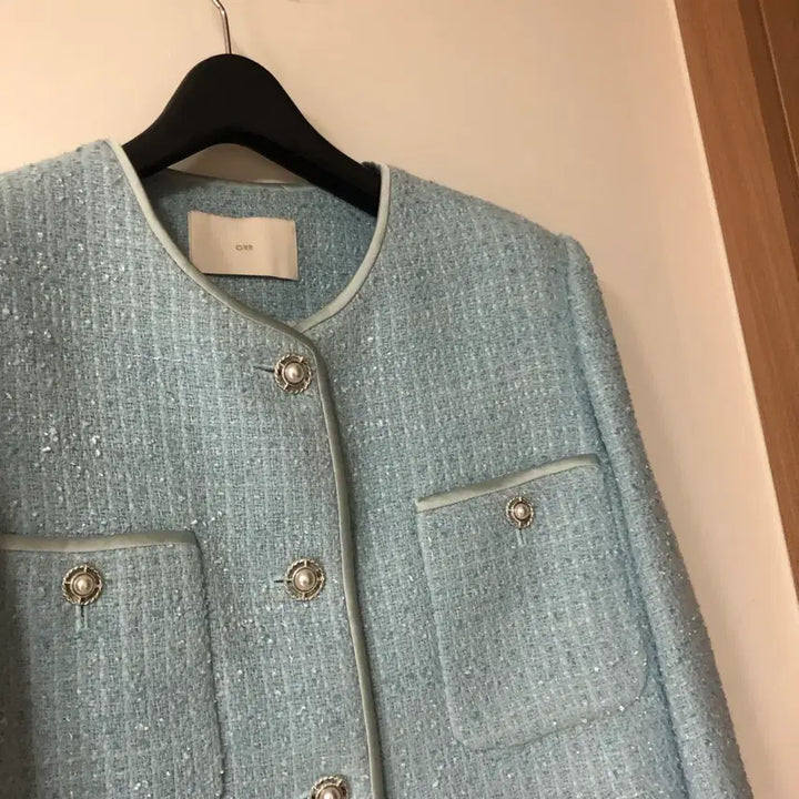 [BUNJANG] Orr 21 Satin Lining Tweed Jacket / Orr 오르 21년 새틴 라이닝 트위드 자켓 민트 하객룩 결혼식