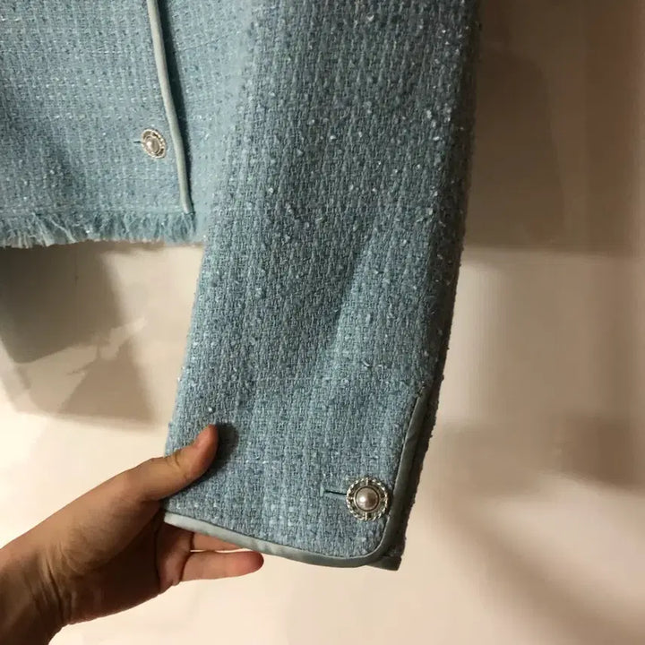 [BUNJANG] Orr 21 Satin Lining Tweed Jacket / Orr 오르 21년 새틴 라이닝 트위드 자켓 민트 하객룩 결혼식