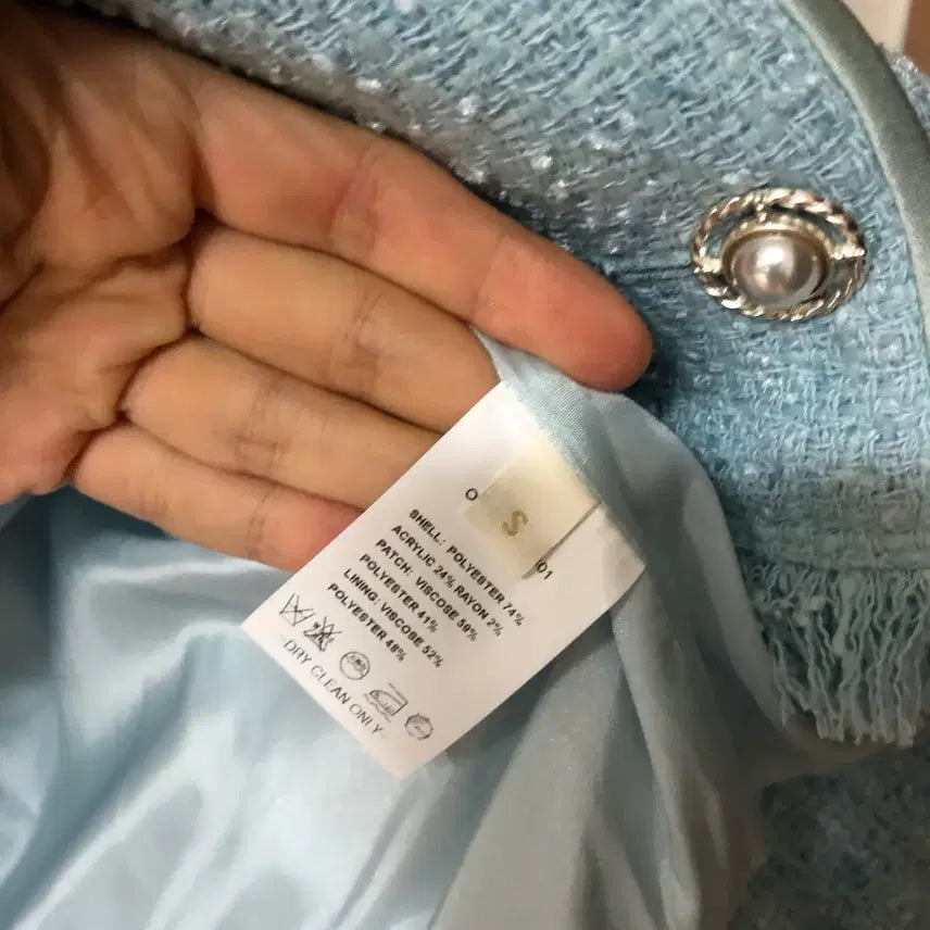 [BUNJANG] Orr 21 Satin Lining Tweed Jacket / Orr 오르 21년 새틴 라이닝 트위드 자켓 민트 하객룩 결혼식