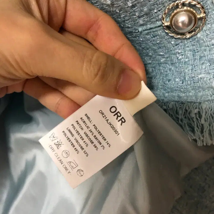 [BUNJANG] Orr 21 Satin Lining Tweed Jacket / Orr 오르 21년 새틴 라이닝 트위드 자켓 민트 하객룩 결혼식