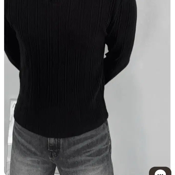 [BUNJANG] Unbranded Ribbed Crop Knit Long Sleeve Top / [새상품] 골지 크롭 니트 긴팔티