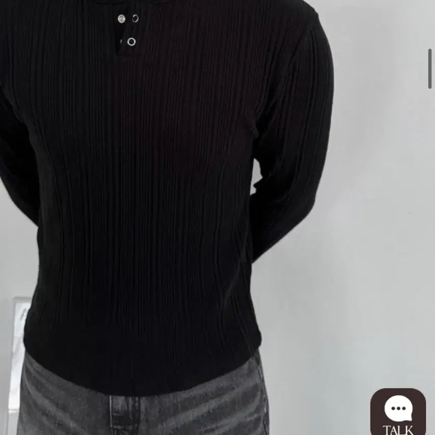 [BUNJANG] Unbranded Ribbed Crop Knit Long Sleeve Top / [새상품] 골지 크롭 니트 긴팔티