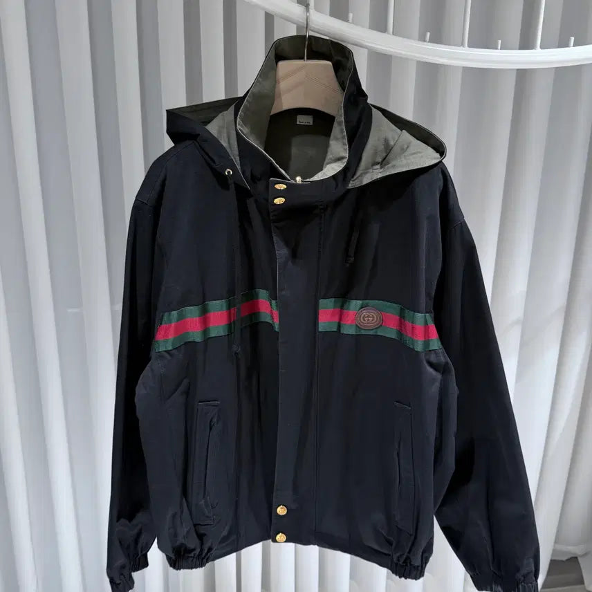 [BUNJANG] Gucci Reversible Cotton Nylon Zip-Up Jacket / ( S+ / 52 ) 구찌 리버서블 코튼 나일론 집업 자켓