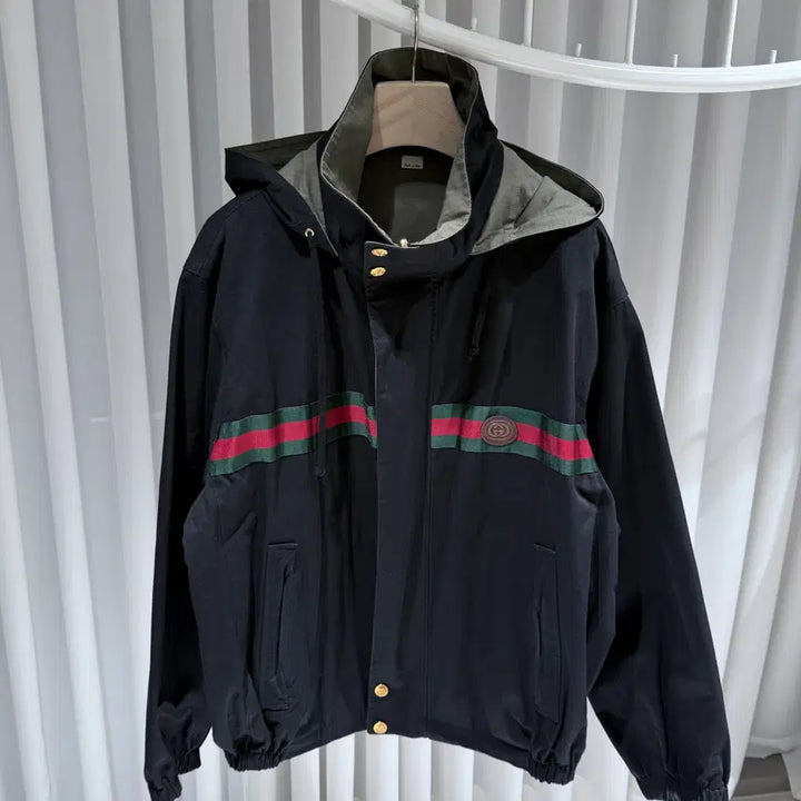 [BUNJANG] Gucci Reversible Cotton Nylon Zip-Up Jacket / ( S+ / 52 ) 구찌 리버서블 코튼 나일론 집업 자켓