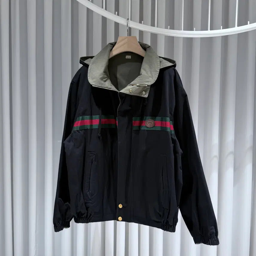 [BUNJANG] Gucci Reversible Cotton Nylon Zip-Up Jacket / ( S+ / 52 ) 구찌 리버서블 코튼 나일론 집업 자켓