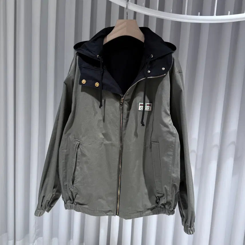 [BUNJANG] Gucci Reversible Cotton Nylon Zip-Up Jacket / ( S+ / 52 ) 구찌 리버서블 코튼 나일론 집업 자켓