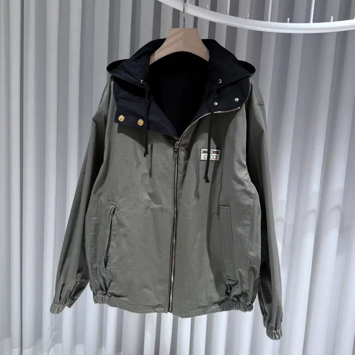 [BUNJANG] Gucci Reversible Cotton Nylon Zip-Up Jacket / ( S+ / 52 ) 구찌 리버서블 코튼 나일론 집업 자켓