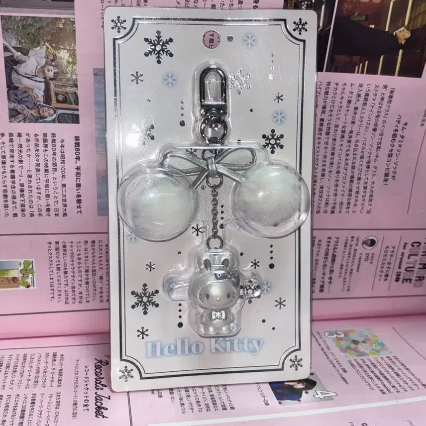 [SOLD OUT] 산리오 헬로키티 눈토끼 후와후와 리본 폼폼 키링 키티 키링 키홀더