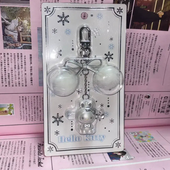 [SOLD OUT] 산리오 헬로키티 눈토끼 후와후와 리본 폼폼 키링 키티 키링 키홀더