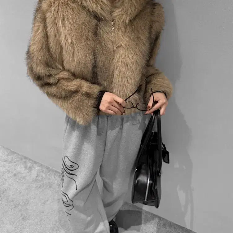[BUNJANG] VIVNLUV Hooded Faux Fur Short Jacket / 새상품 ] VIVNLUV 후드 퍼 숏 자켓