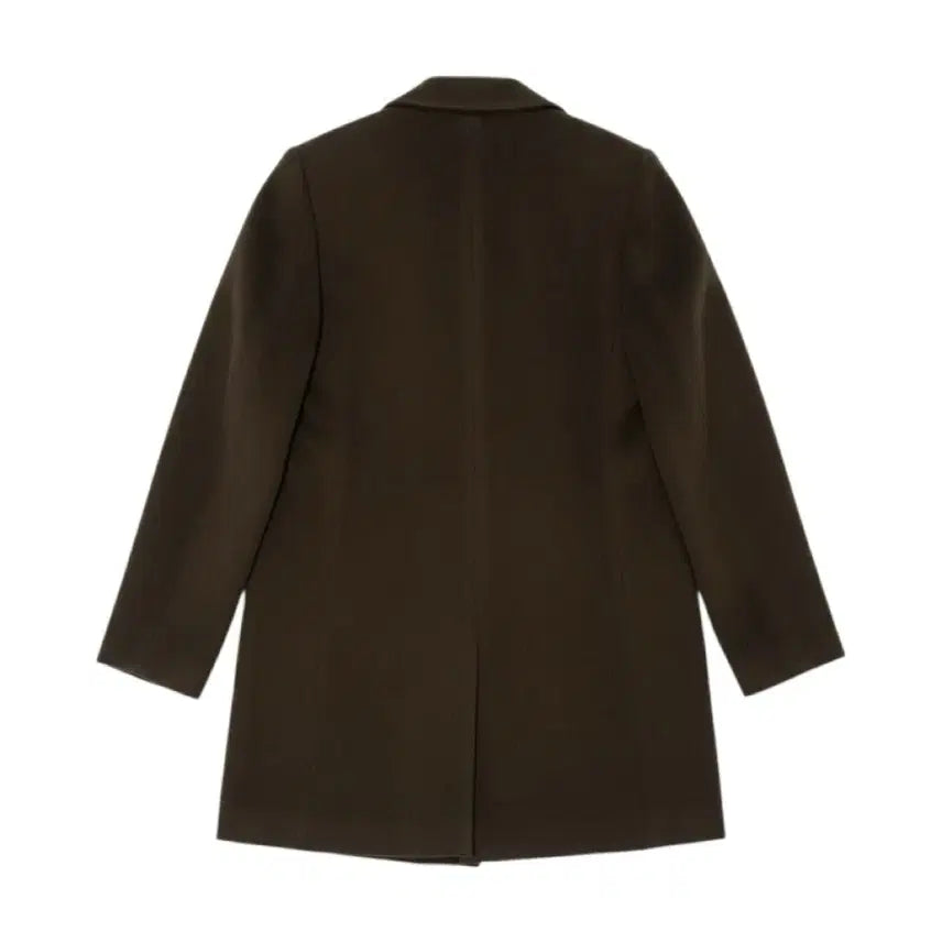 [BUNJANG] Stephanel Double-Breasted Wool Half Coat - Khaki / [S/44~55] 스테파넬 더블버튼 모직 하프 코트 카키