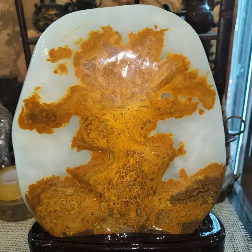[BUNJANG] Natural Jade Stone with Wood Grain / 수석 나무 무늬 천연 옥석